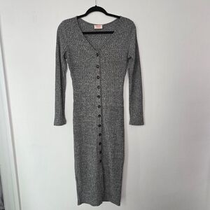 ShowPo US 4 Button Front Mido Sweater Dress